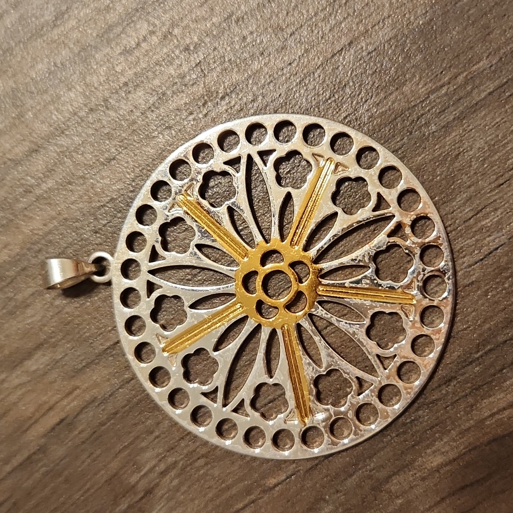 Gold & Silver Floral Pendant